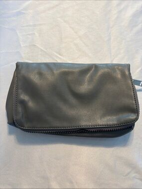 Lululemon Gray Leather Fold-Over Bag